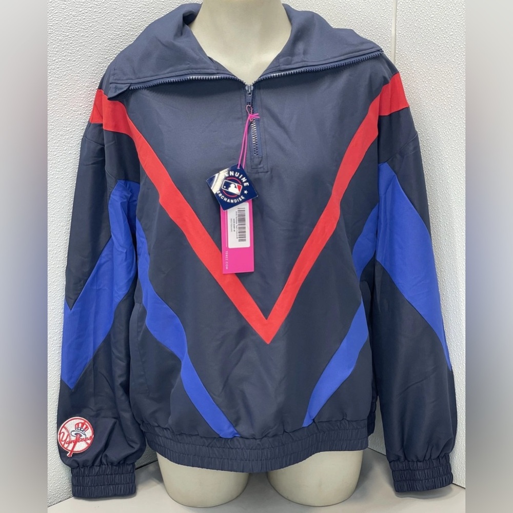 NWT [Terez] New York Yankees MLB Quarter-Zip Track Jacket Pullover Women’s M - Picture 6 of 12